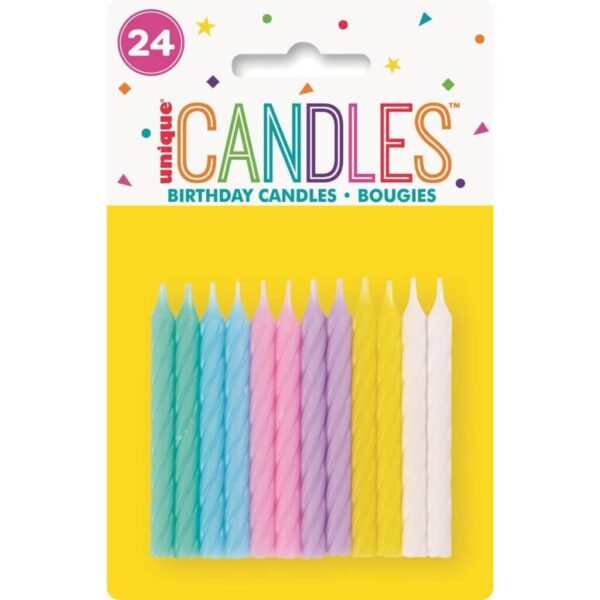 Spiral Birthday Candles, 24pk