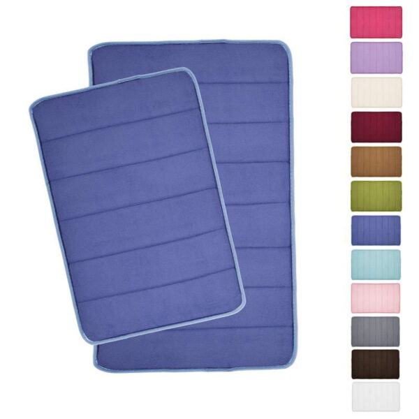 2PK MEMORY FOAM BATH MAT (TILED)-12