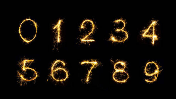 F H2235-9 FIREWORK NUMBER SPARKLE# 0@ 9