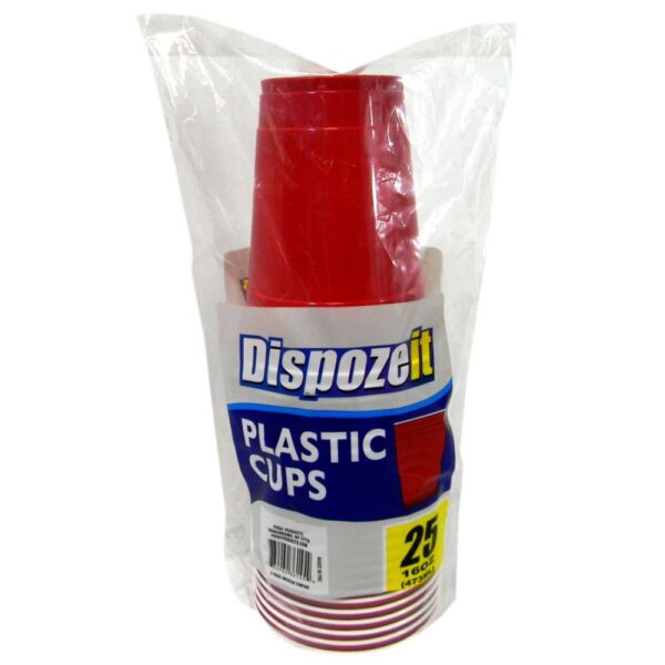 DISPOZEIT PLASTIC CUP 16 OZ 25 CT RED 36145