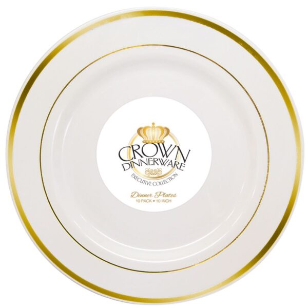 CROWN DINNER PLATE EXECUTIVE COLLECTION 10 IN 10 PK GOLD
Item # 84307