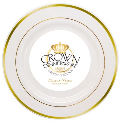CROWN DESSERT PLATE EXECUTIVE COLLECTION 7IN 10PK GOLD
Item # 84309