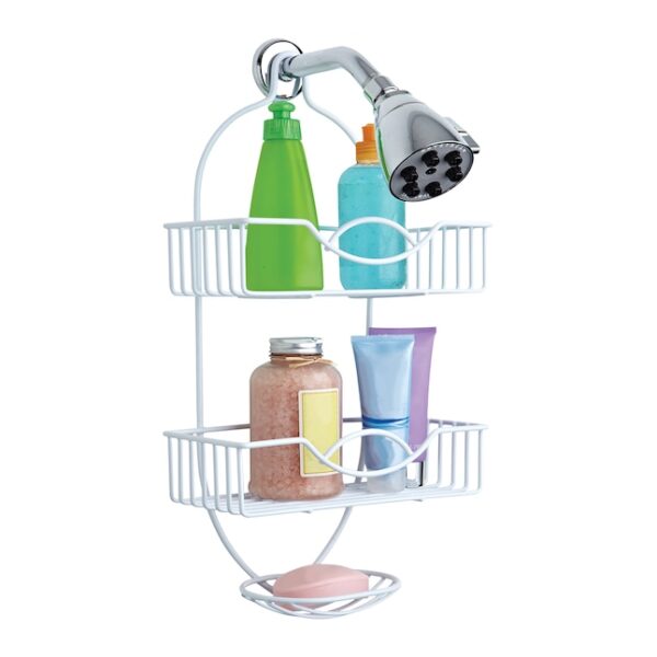 SHOWER CADDY 22'' 2 TIER WHITE VINYL
