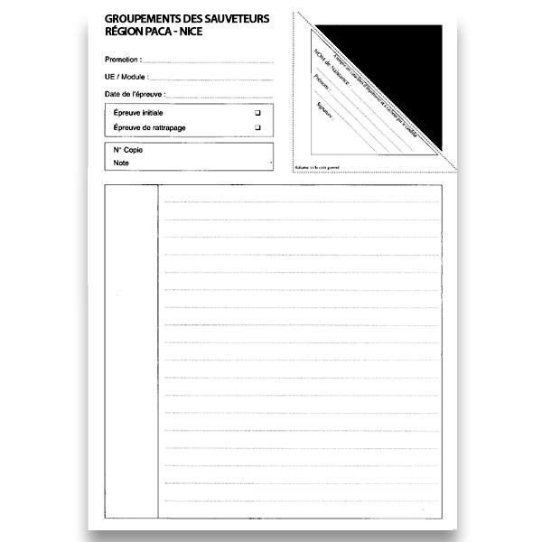 PAPIER TRACE EXAMEN / 10*CS