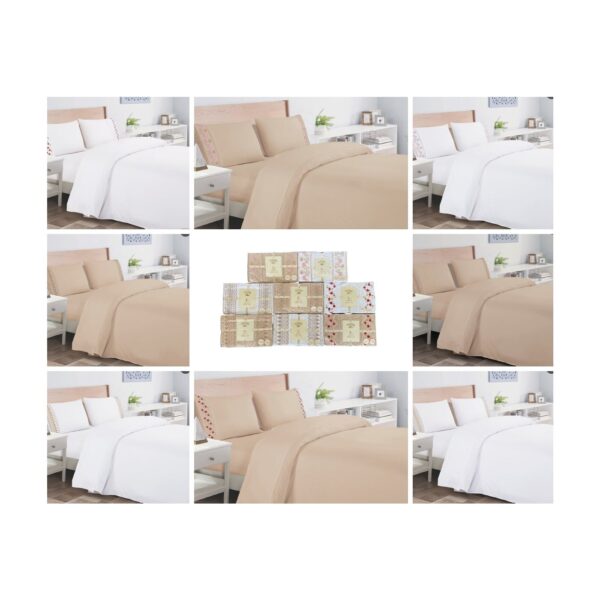 4PC EMBROIDERED SHEET SET - QUEEN - 8/BOX
