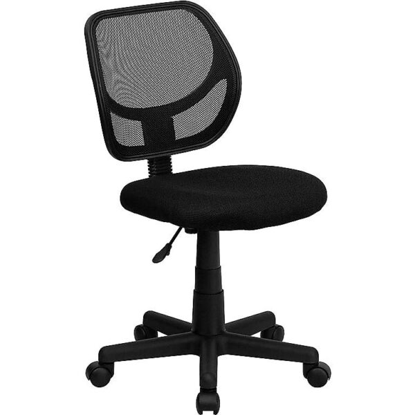 Flash Furniture Neri Low Back BLACK Mesh Swivel Task Office Chair with CURVED SQUUARE BACK