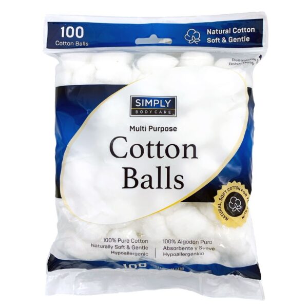 SIMPLY BODYCARE COTTON BALLS 100 CT