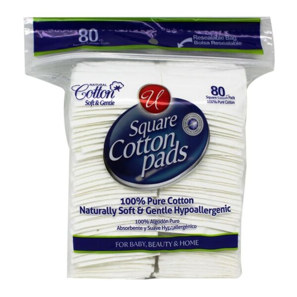 80CT COTTON SQUARES PADS-48