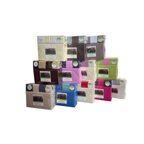 4 PCS TWIN BED SHEETS SOLID - 12/BOX