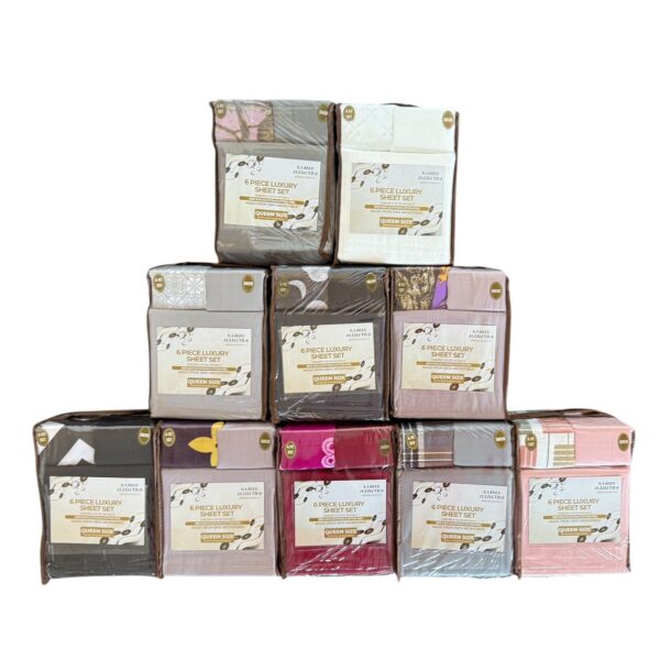 "6 PC PRINTED SHEET SET (SQUARE PACK)
-QUEEN 10/BOX"