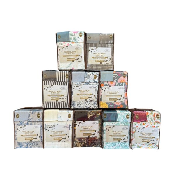 "6 PC SOLID SHEET SET (SQUARE PACK) -KING
10/BOX"