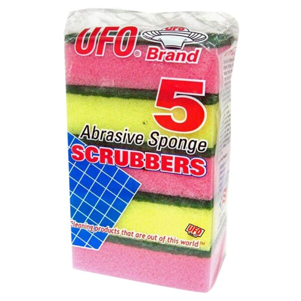 5PK THICK SPONGE SCRUBBERS-48