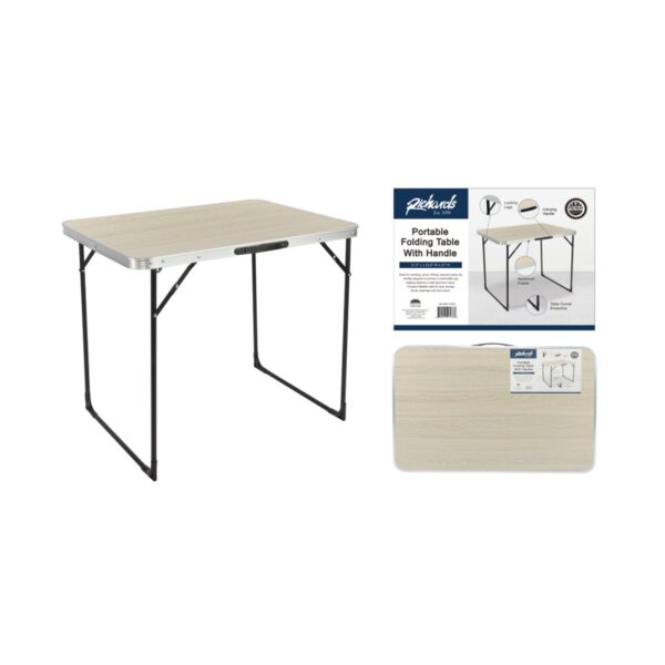"2.65 FT Driftwood - Small Portable Folding Table with
Handle (6)"