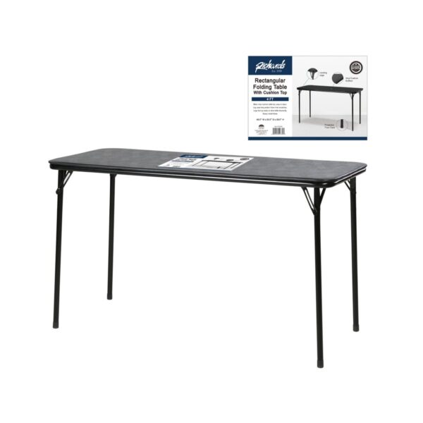 Black - 4 feet Rectangular Folding Cushion Table (3)