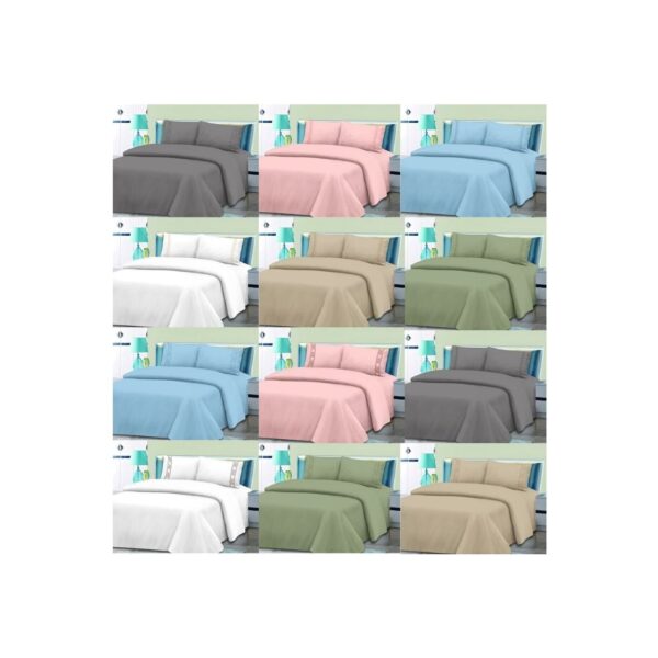 "4-PC FULL SIZE EMBROIDERED SHEET SET-INCLUDES FITTED SHEET, FLAT SHEET, 2
PILLOWCASES-"