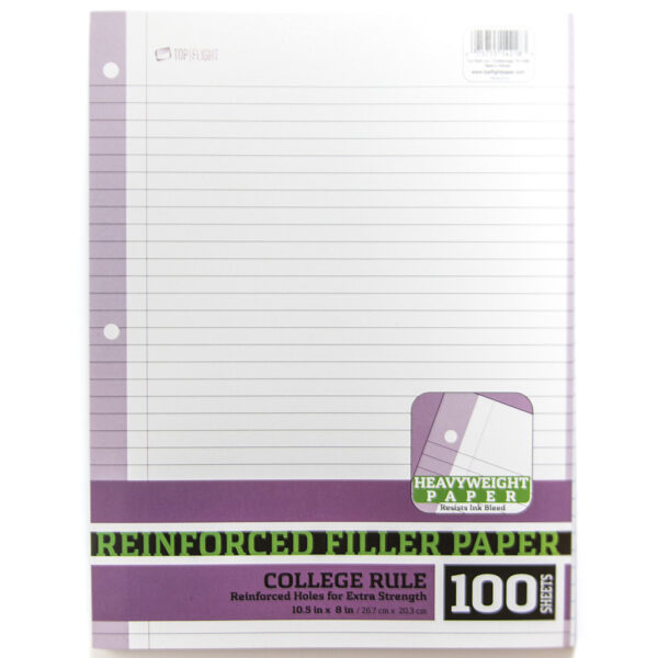 100ct COLLEGE RULE FILLER PAPER