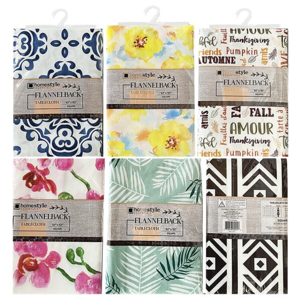 52"X52" FLANNELBACK TABLECLOTH-24