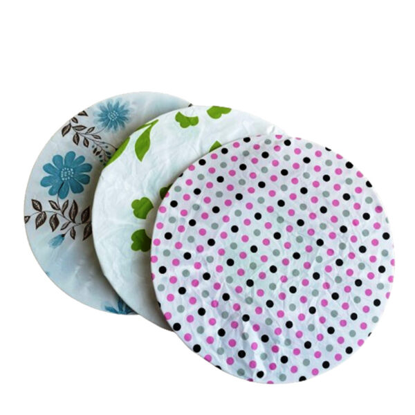 3PK PEVA PRINTED SHOWER CAPS - 72
