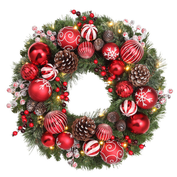 PARTY SOLUTION CHRISTMAS WREATH 17.75 IN 
22626