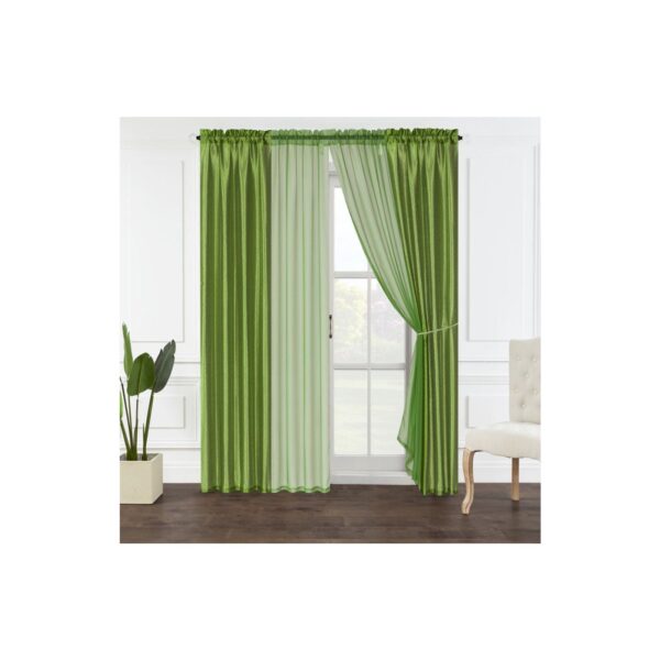 "6-PC FOIL PRINTED FAUX SILK WINDOW
CURTAIN SET (38X84) -12/BOX"