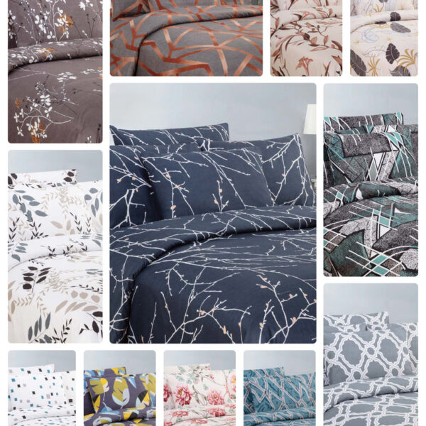 "6 PCS QUEEN BED SHEETS PRINTED - MIXED
-12/BOX"