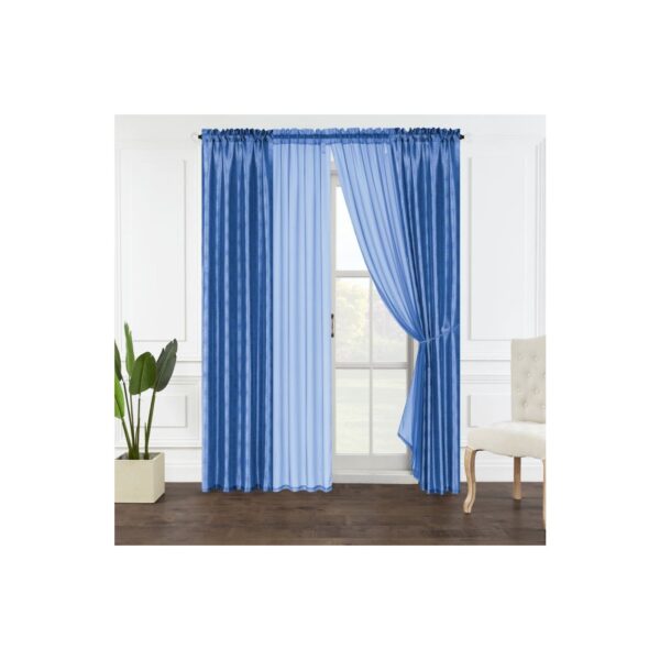 "6-PC FOIL PRINTED FAUX SILK WINDOW
CURTAIN SET(38X84) 12/BOX"
