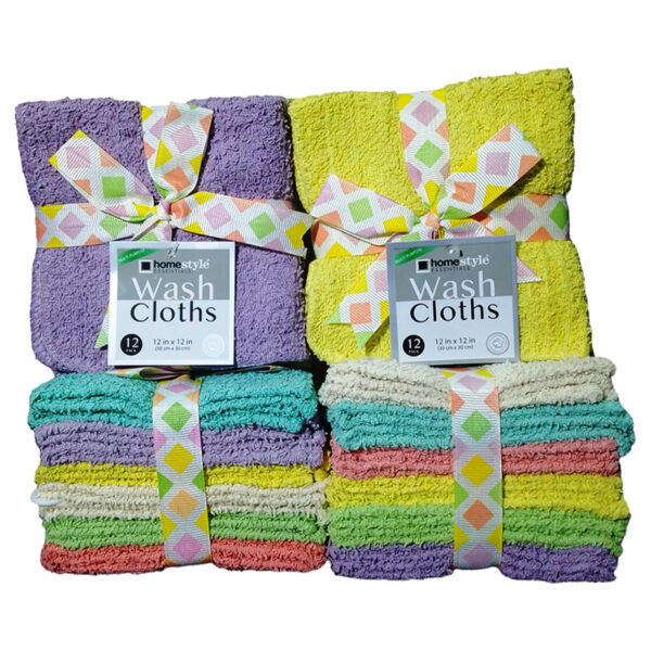 12 PK 11" X 11" WASH CLOTH- 36 11OZ