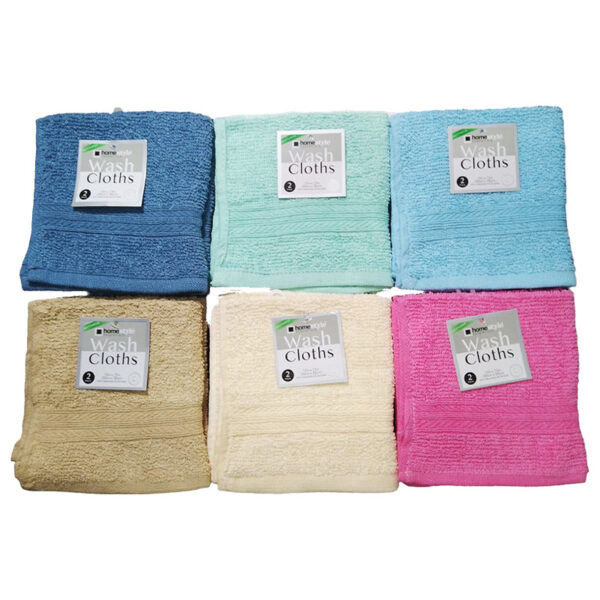 2PK 12X12 WASH CLOTH-WHITE ONLY-72 17OZ