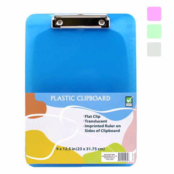 CHECK CLIP BOARD 9 X 12.5 IN CLEAR PLASTIC 25039