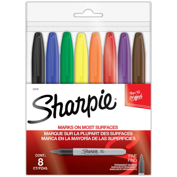 MARKER PERMANENT SHARPIE 8/PK