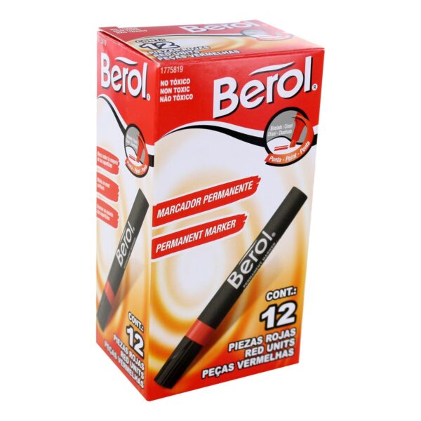 MARKER PERMANENT BEROL RED (12 / BTE)