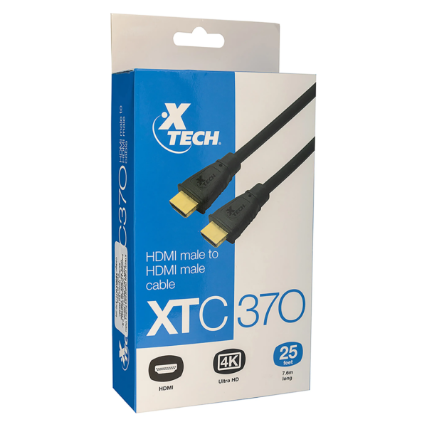 Xtech - Video / audio cable - HDMI Xtech 19 pin HDMI Male to Male Type A 25ft long