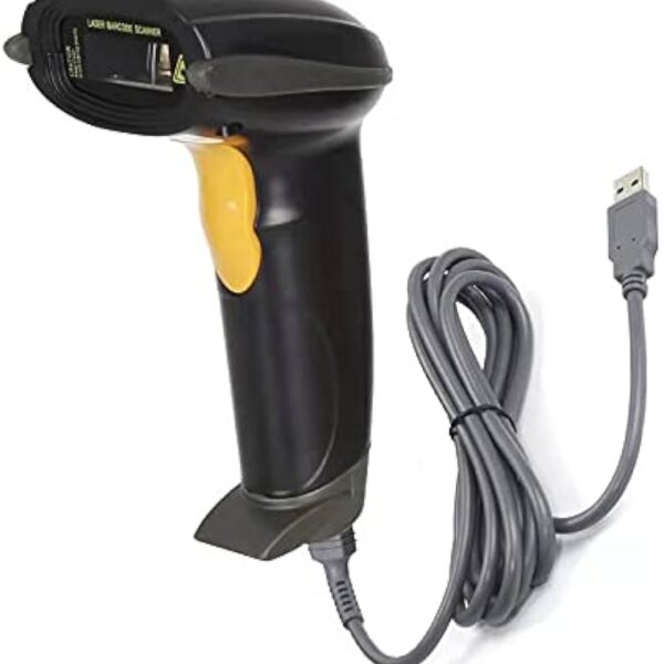1D Wired Bar Code Scanners Readers for Computers, UNIDEEPLY USB Cable Laser Barcode Handheld, Hand Scanning Label UPC EAN Reader Gun Retails for Supermarket, Convenience Store, Warehouse, Black