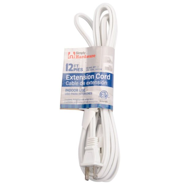 SIMPLY HARDWARE EXTENSION CORD 12FT WHITE-120V 13A 1625W
Item # 22200