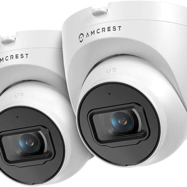 Amcrest 5MP Turret POE Camera, UltraHD Outdoor IP Camera POE with Mic/Audio, 5-Megapixel Security Surveillance Cameras, 98ft NightVision, 103° FOV, IP67, MicroSD (256GB) Black IP5M-T1179EB-28MM