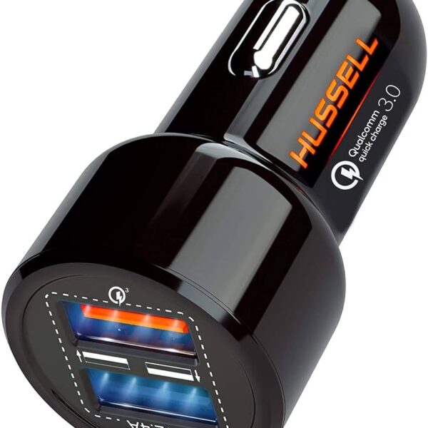 Hussell Charger - Fast Charge Car Charger - Dual USB,Mini