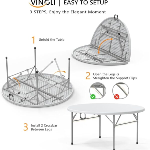 PDG 812 60" ROUND FOLDING TABLE