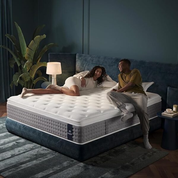 Queen Mattress, 12 Inch Cooling Hybrid Mattress in a Box, Edge Support, Back Pain Relief, Queen Size Hybrid Bed, Pillowtop Gel-Memory Foam & Individual Pocket Innerspring, Medium Firm, Fiberglass Free