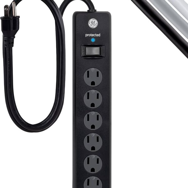 GE 47224 Surge Protector 6-Outlet Extension Cord 3 ft