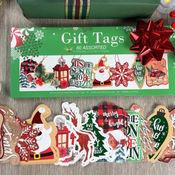 PARTY SOLUTIONS CHRISTMAS GLITTER GIFT TAGS 40 CT SELF ADHESIVE
Item # 36437