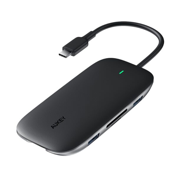Auk-CBC63 Aukey CBC63 USB-C to 3 Port USB 3.0 Hub with Card
Reader