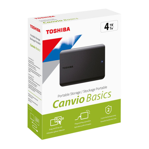 Toshiba HDTB540 - Canvio Basics 4TB Portable External Hard Drive USB 3.0, Black