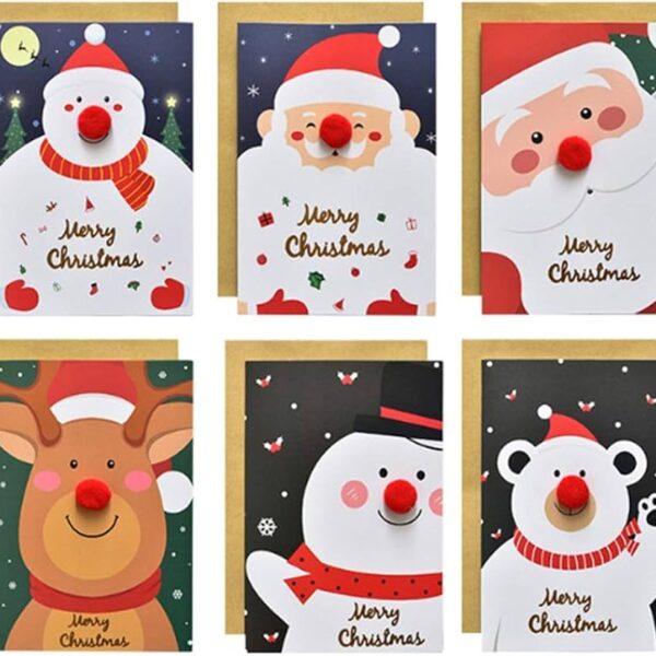 X XMAS CARDS W/ BADGE 6PK #4095