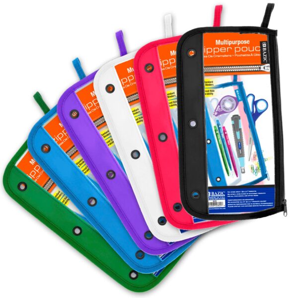 CLEAR PENCIL POUCH 11.5''X6.5'' 3-RING