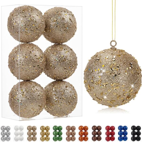 Christmas Ball Ornaments 3D Shatterproof Christmas Decorations Tree Balls for Party Decoration, Christmas Tree Decoration