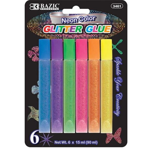GLUE PEN NEON GLITTER 6PC 3461