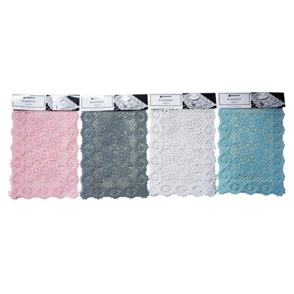 2PK PVC LACE PLACEMAT 12X18-48
