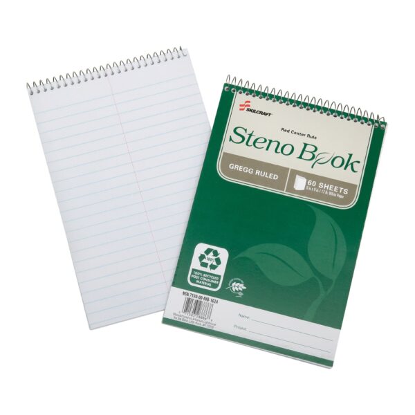 STENO BOOK 6X9 GREEN 72/CS
