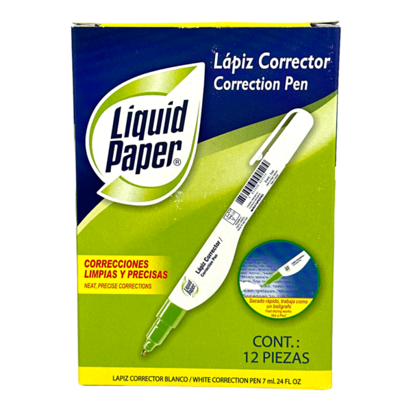 Liquid Paper pen 12Btes de 12/c