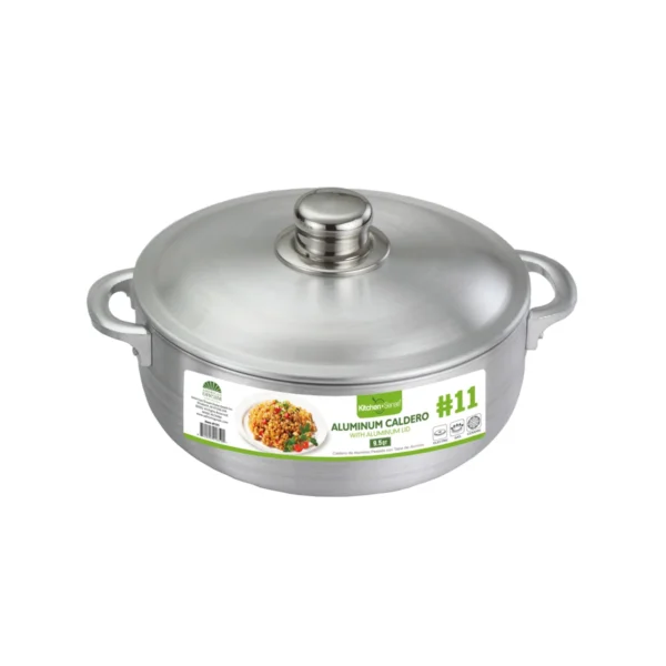 #11 - 9.5Qt Heavy Gauge Aluminum Caldero with Aluminum Lid (6)